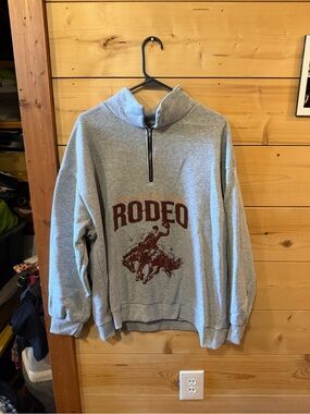 Gray Rodeo Graphic Quarter-Zip Sweatshirt